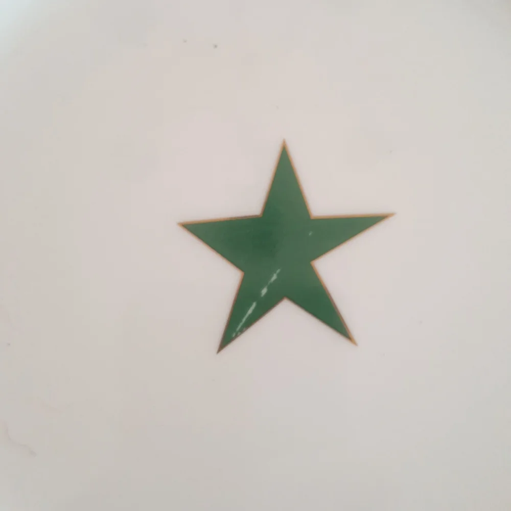 Pier 1 Green Star CELEBRATION Porcelain 7.5